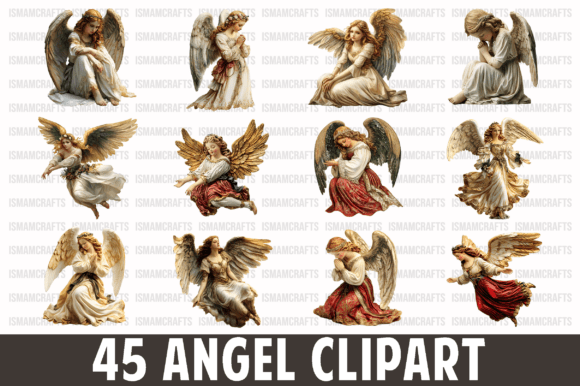 Angel Isolated Clipart Bundle PNG Review