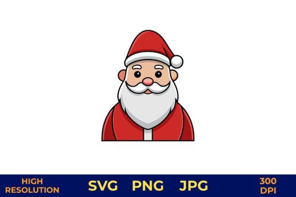 Cartoon Santa Claus Face Vector Art & Illustrations