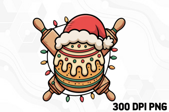 Christmas Baseball Drip PNG Santa Hat Illustrations