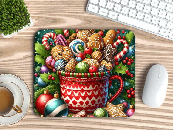 Christmas Cookie Candy Mug Mousepad PNG Illustrations