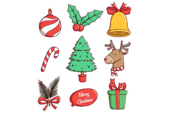 Christmas Doodle Elements Collection: Festive Illustrations