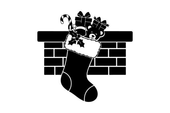 Christmas Stocking Silhouette Hanging by Illustrations Review