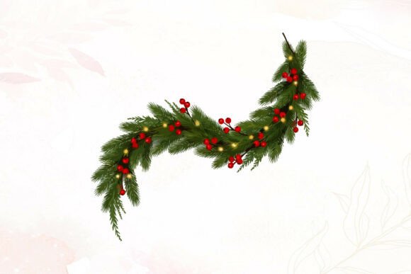Curved Christmas Pine Branch with Red Berries Review