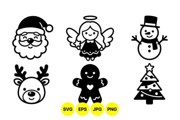 Cute Christmas Icons: Festive Illustrations