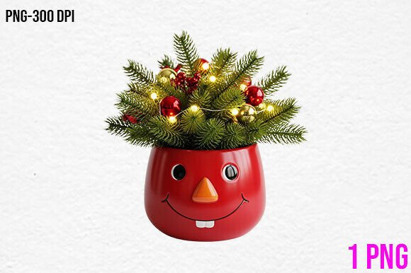 Cute Christmas Planter Clipart: Illustrations Review