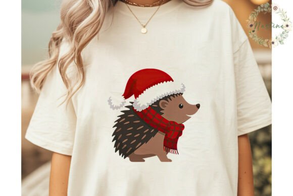 Festive Hedgehog Christmas PNG Clipart & Illustrations