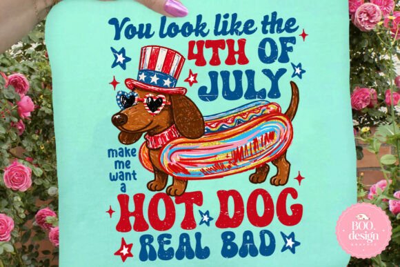 Funny 4th of July Hotdog Dog PNG Illustrations