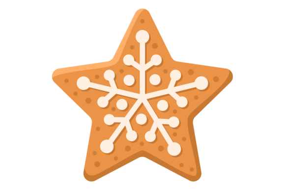 Gingerbread Star Shape Christmas Illustrations