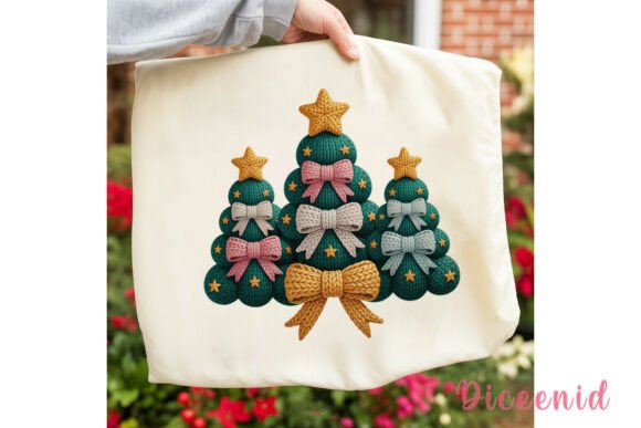Knitted Christmas Trees PNG Clipart & Illustrations