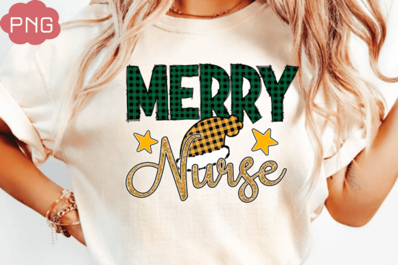 Merry Nurse PNG: Christmas Illustrations for Sellers