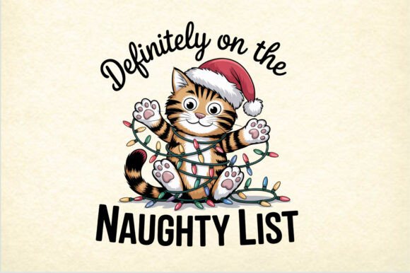 Naughty List Funny Christmas Cat PNG Freebies Review