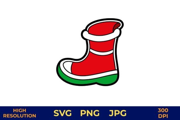 Red Boot with Green Sole Vector Art & Illustrations