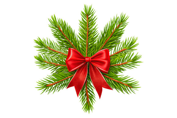 Review: Christmas Decorat Big Red Bow and Leaves Illustrations
