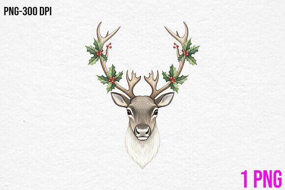 Review: Christmas Deer Head with Holly PNG for Embroidery