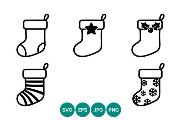 Review: Christmas Stockings Black and White Line Illustrations