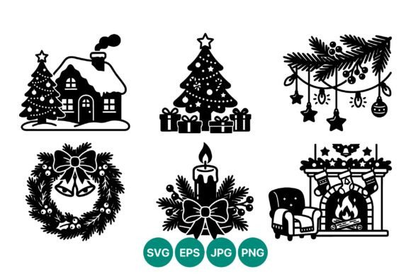 Reviewing the Vector Art Christmas House and Tree Design