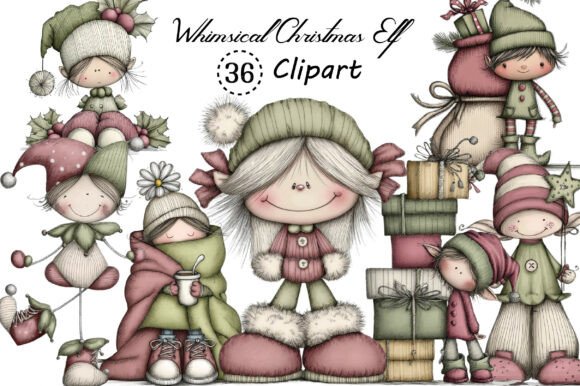 Reviewing Whimsical Christmas Elf Clipart Bundle Freebies