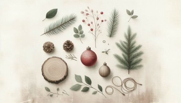 Scandinavian Christmas Nature Illustrations