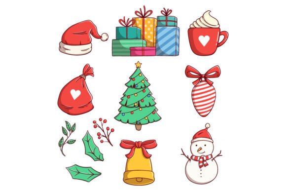 Set of Christmas Doodle Elements Review