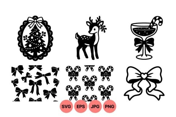 Vintage Christmas Holiday Clipart & Illustrations